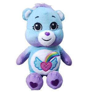 Care Bear Dream Bright Bear Bestie 10" Plush Toy Blue & Purple Rainbow Heart